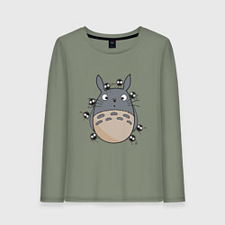 Лонгслив хлопковый женский Тоторо, цвет: авокадо