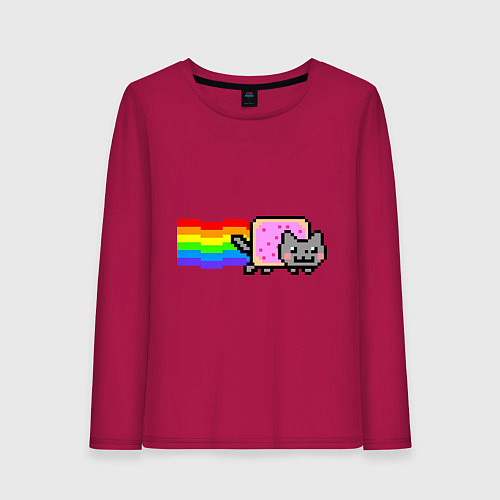 Женский лонгслив Nyan Cat / Маджента – фото 1