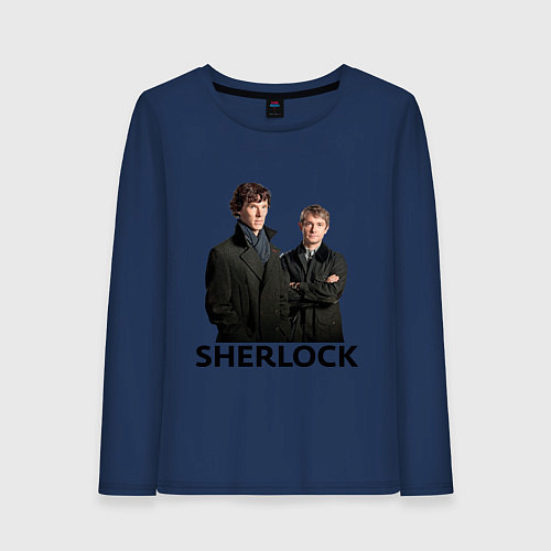 Женский лонгслив Sherlock / Тёмно-синий – фото 1