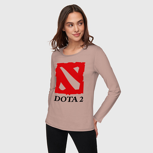 Женский лонгслив Dota 2: Logo / Пыльно-розовый – фото 3
