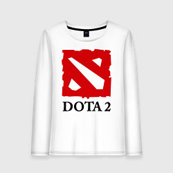 Лонгслив хлопковый женский Dota 2: Logo, цвет: белый