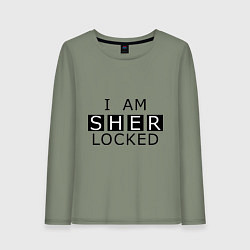 Лонгслив хлопковый женский I am Sherlocked, цвет: авокадо