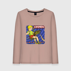 Лонгслив хлопковый женский The Offspring: Americana, цвет: пыльно-розовый