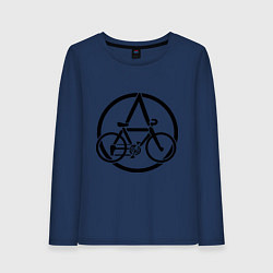Лонгслив хлопковый женский Anarchy Bike, цвет: тёмно-синий