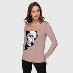Лонгслив хлопковый женский Dali: Be Genius, цвет: пыльно-розовый — фото 2