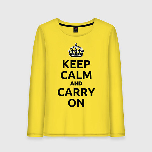 Женский лонгслив Keep Calm & Carry On / Желтый – фото 1