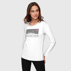Лонгслив хлопковый женский Bayern Munchen - Munchen City grey 2022, цвет: белый — фото 2