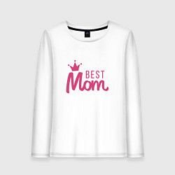 Лонгслив хлопковый женский Best Mom, цвет: белый
