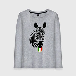 Лонгслив хлопковый женский Juventus Zebra, цвет: меланж