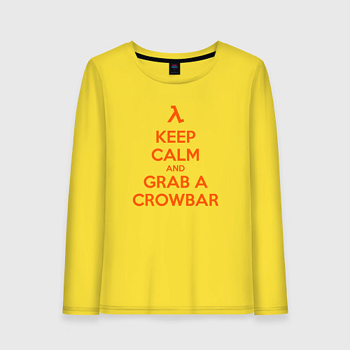 Женский лонгслив Keep Calm & Grab a Crowbar / Желтый – фото 1