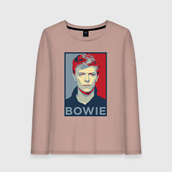 Лонгслив хлопковый женский Bowie Poster, цвет: пыльно-розовый