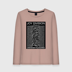 Лонгслив хлопковый женский Joy Division: Unknown Pleasures, цвет: пыльно-розовый