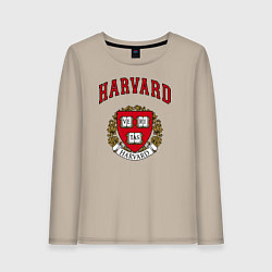 Лонгслив хлопковый женский Harvard university, цвет: миндальный