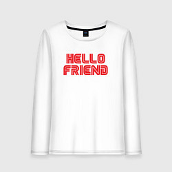 Лонгслив хлопковый женский Hello Friend, цвет: белый