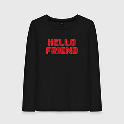 Лонгслив хлопковый женский Hello Friend, цвет: черный