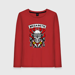 Лонгслив хлопковый женский Megadeth Rocker, цвет: красный