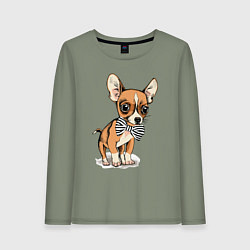 Женский лонгслив Чихуахуа с бабочкой