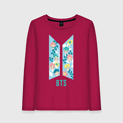 Лонгслив хлопковый женский BTS Army Floral, цвет: маджента