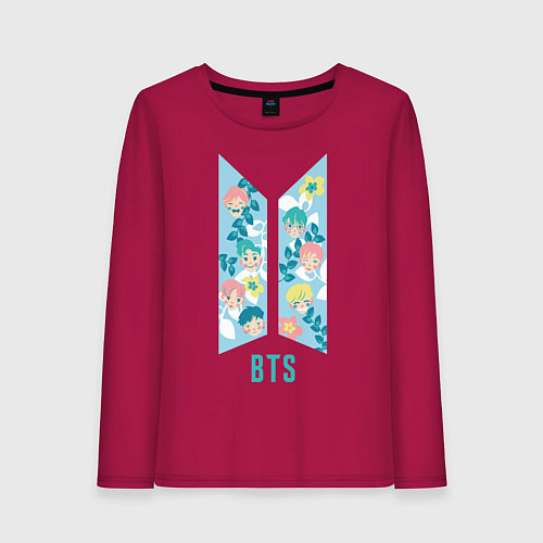 Женский лонгслив BTS Army Floral / Маджента – фото 1