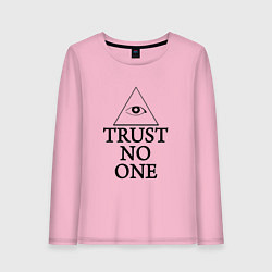 Лонгслив хлопковый женский Trust no one, цвет: светло-розовый