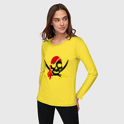 Лонгслив хлопковый женский Пиратская футболка, цвет: желтый — фото 2