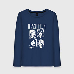 Лонгслив хлопковый женский Led Zeppelin Band, цвет: тёмно-синий
