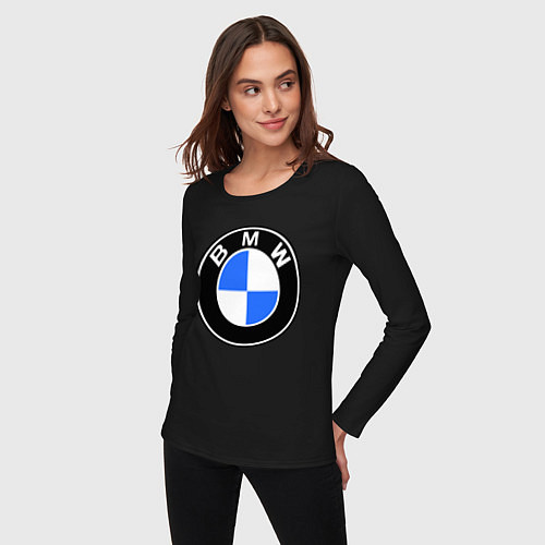 Женский лонгслив Logo BMW / Черный – фото 3