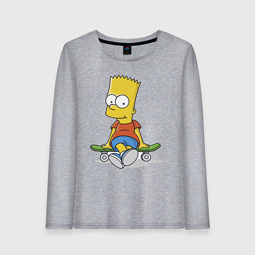 Женский лонгслив Барт на скейте / Меланж – фото 1