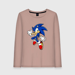 Лонгслив хлопковый женский Соник, цвет: пыльно-розовый
