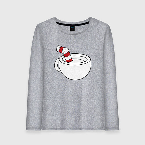 Женский лонгслив Red Cuphead / Меланж – фото 1