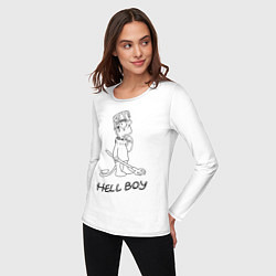 Лонгслив хлопковый женский Bart: Hell Boy, цвет: белый — фото 2