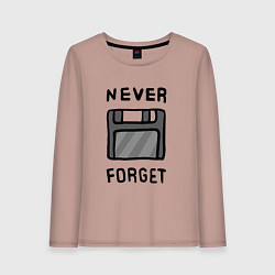 Лонгслив хлопковый женский Never Forget, цвет: пыльно-розовый
