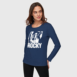 Лонгслив хлопковый женский Rocky Balboa, цвет: тёмно-синий — фото 2