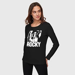 Лонгслив хлопковый женский Rocky Balboa, цвет: черный — фото 2
