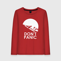 Лонгслив хлопковый женский Elon: Don't Panic, цвет: красный