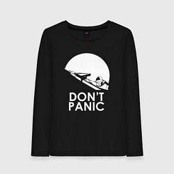 Лонгслив хлопковый женский Elon: Don't Panic, цвет: черный