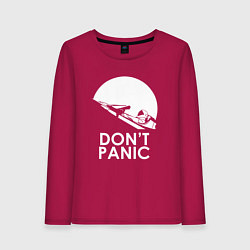 Лонгслив хлопковый женский Elon: Don't Panic, цвет: маджента