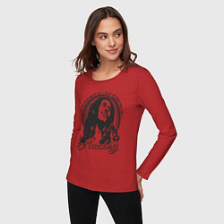 Лонгслив хлопковый женский Bob Marley: Island, цвет: красный — фото 2