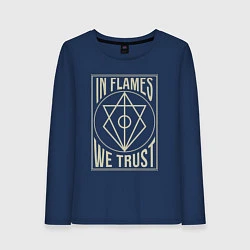 Лонгслив хлопковый женский In Flames: We Trust, цвет: тёмно-синий