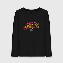 Лонгслив хлопковый женский Can be heroes, цвет: черный