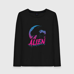 Лонгслив хлопковый женский Alien: Retro Style, цвет: черный