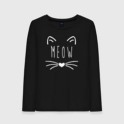 Лонгслив хлопковый женский Meow, цвет: черный