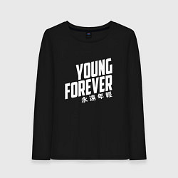 Лонгслив хлопковый женский Young Forever, цвет: черный