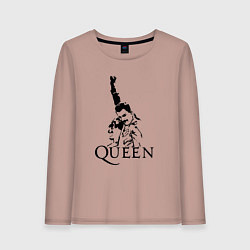 Лонгслив хлопковый женский Queen: Rock You, цвет: пыльно-розовый