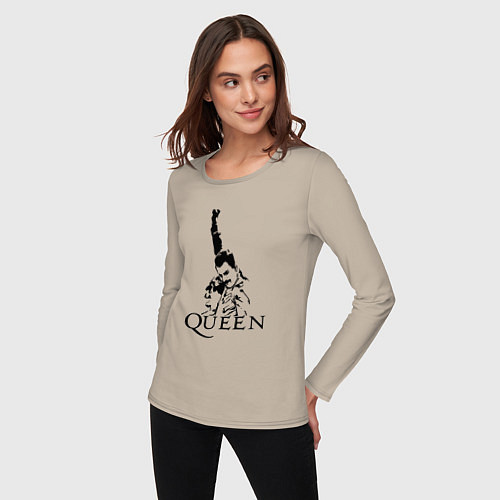 Женский лонгслив Queen: Rock You / Миндальный – фото 3