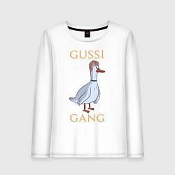 Лонгслив хлопковый женский GUSSI GANG, цвет: белый