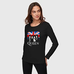 Лонгслив хлопковый женский Queen UK, цвет: черный — фото 2