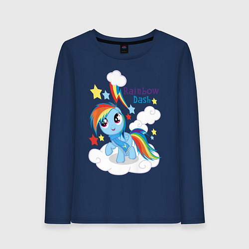 Женский лонгслив Rainbow Dash / Тёмно-синий – фото 1