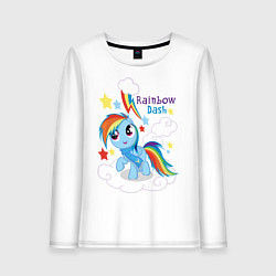 Лонгслив хлопковый женский Rainbow Dash, цвет: белый