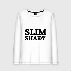 Лонгслив хлопковый женский Slim Shady: Big E, цвет: белый